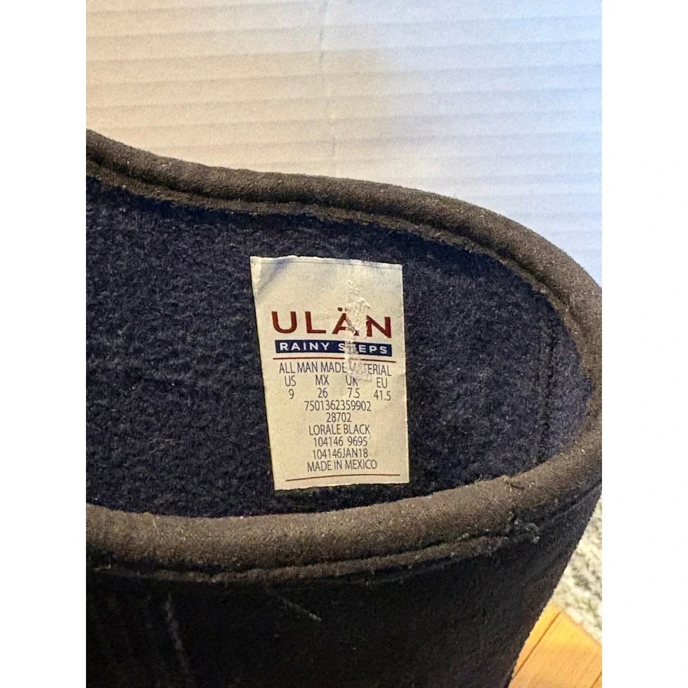 ULAN RAINY STEPS Black Suede like Waterproof Ankle Boots Women's Size‎ 9